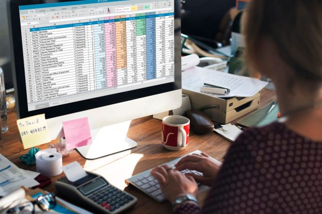 Spreadsheet Document Information Financial Startup Concept Spreadsheet Document Information Financial Startup Concept